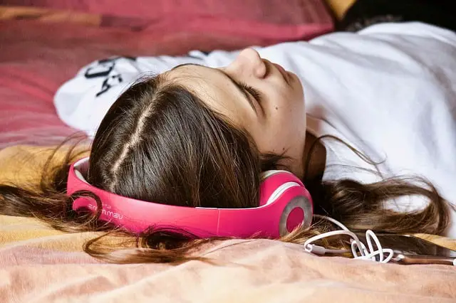 wearing earbuds while sleeping
